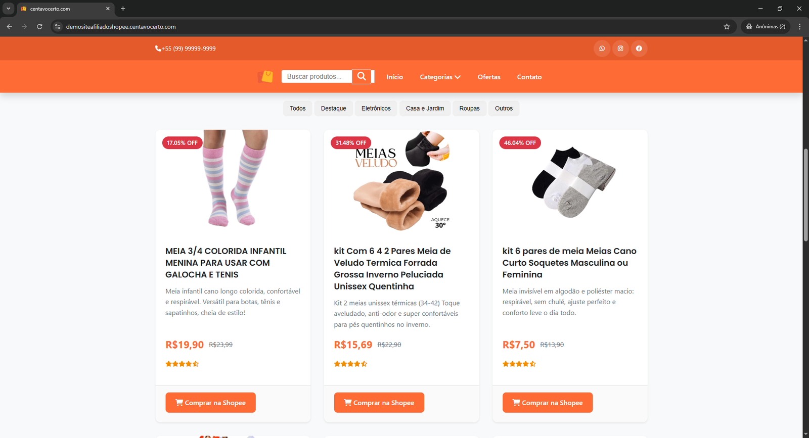 Script script site Afiliado Shopee 2026